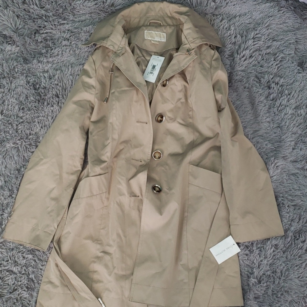NWT MICHAEL Michael Kors Belted Button Trench Coat - Picture 1 of 6